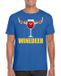 Bellatio Decorations Shoppartners Bv Foute Kerst t-shirt wijntje Winedeer blauw voor heren XL