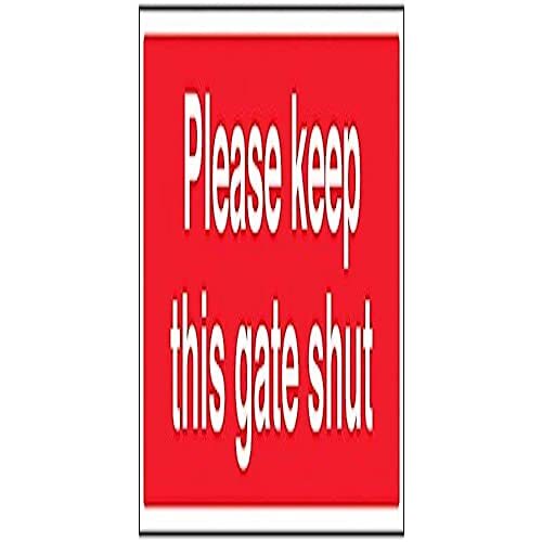 V Safety VSafety 76025BJ-R Algemeen Landbouwbord, Please Keep This Gate Shut", Rigid Plastic, Landschap, 450 mm x 150 mm, Rood