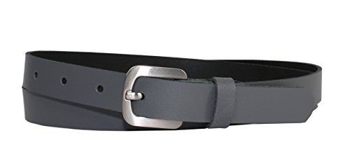 Vascavi Lederen riem echt lederen riem, jeansriem, heupgordel, Made in Germany, grijs, 110 cm