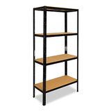 Shelfplaza BLACK metalen stellingkast - 180x70x50 cm - zwart - 4 planken