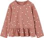 Vertbaudet Meisjesblouse met lange mouwen, katoen, gebloemd, oudroze, maat 104
