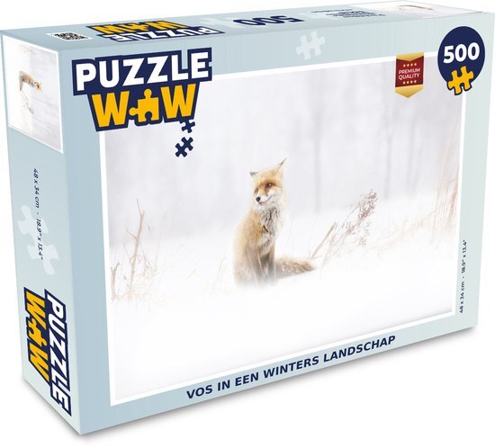 MuchoWow Puzzel Vos - Winter - Sneeuw - Legpuzzel - Puzzel 500 stukjes