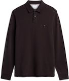 Tommy Hilfiger Heren Polo Lange Mouwen Katoen Elastaan Bruin M