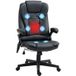 Pangivo Fauteuil de bureau massant et chauffant ergonomique en revêtement synthétique noir 120 kg