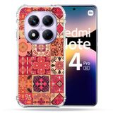 Cokitec Versterkte hoes voor Xiaomi Redmi Note 14 Pro 5G, rode cementtegeltextuur