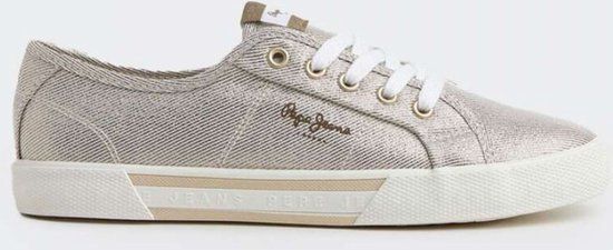 Pepe Jeans Brady Party Lage Sneakers Goud Vrouw - Maat 37 - Textiel - 2024