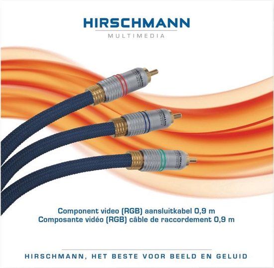 Hirschmann Component Video Kabel - 0.9m - Zwart