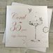 White Cotton Cards BD135C Coupe glas"Happy Anniversary 'Coral' 35 Years" handgemaakte verjaardagskaart, wit
