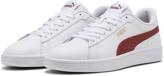 PUMA Smash 3.0 L Unisex Sneakers - PUMA White-Bordeaux Red