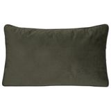 Atmosphera Bank/sierkussens huiskamer Sophia - 30 x 50 cm - Olijfgroen - polyester - met rits