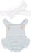 Miniland ML Poppen: body lichtblauw/wit pour fille 32cm, 2-delig, avec ruban pour cheveux, avec cintre, 3+
