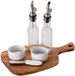 AM/63 Service set 6 pièces, plateau en bois avec bols et bouteilles, 32,5 x 19,5 cm
