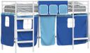 vidaXL Bunkbed voor kinderen met gordijnen Wit en Blauw 75 x 190 cm