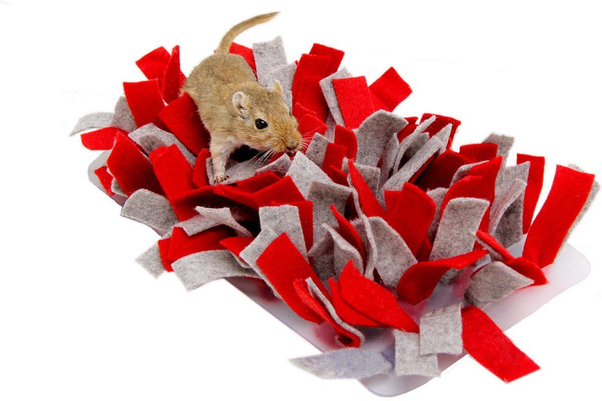 Bunny Nature Snuffelmat Vilt Rood / Grijs 28x15x5 cm