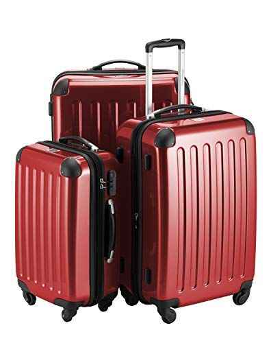 Hauptstadtkoffer ALEX Handbagage Koffer 55x38x23 cm, 42 L, Cijferslot, Uitbreidbare Hardschalige Trolley van PC ABS, 3,2 kg, 4 Dubbele Wielen, Rood