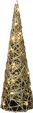 Countryfield LED kegel kerstboom lamp - goud - metaal - 40 cm - verlichte kerstboomkegel