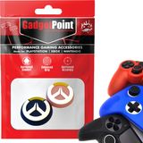 Gadgetpoint - Thumb Grips pour PlayStation, PS5, Xbox X/S, One & Switch Pro Manette - Gaming Thumbgrips - Joysticks Anti-Dérapants de Performance - Accessoires de Protection - Rose/Bleu avec Blanc/Jaune