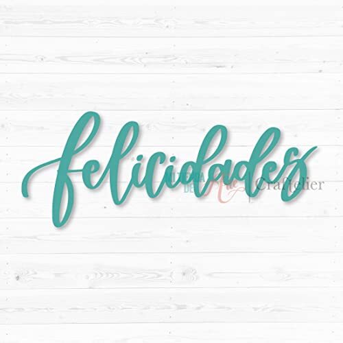 Craftelier - Stansvorm "felicitatie" - Spaans | Afmetingen ca. 7 x 2,74 cm | Kleur: Turquoise | Scrapbooking, decoratie en knutselwerk