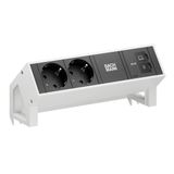 Bachmann DESK2 2xCEE7/3 1xUSB C/C 65W, L=0,2m RAL9010