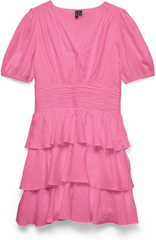 Vero Moda Jurk Vmlise 2/4 V-neck Short Dress Wvn E 10341663 Roze Dames Maat - XS