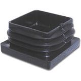 Gedotec Bouchon de tube rectangulaire, plastique noir, rectangulaire, 25 x 10 mm