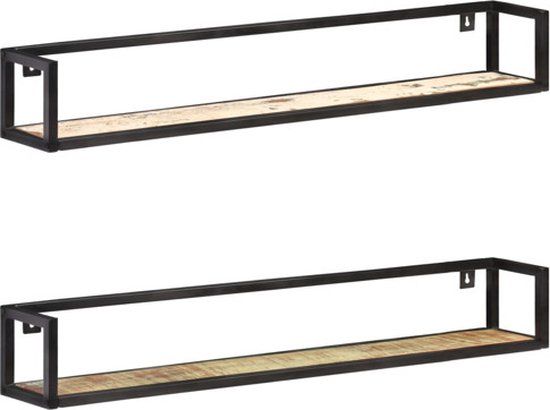 vidaXL Wandschappen 2 st 120 cm massief gerecycled hout