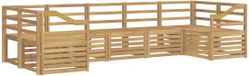 vidaXL - Ensemble de salon d'angle - 7 places assises - Blanc - Acacia massif