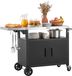 VEVOR chariot de grill extérieur avec armoire de rangement, table de grill de 124 cm avec plateau en acier inoxydable, crochets, roues et décapsuleur, chariot de cuisine et chariot de service pour terrasse, jardin, bar et barbecue