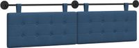 vidaXL Hangend hoofdbord Blauw Stof