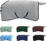 vidaXL Paardendeken - Volledig - Lichtgrijs en Roze - 95 cm - Polyester Fleece