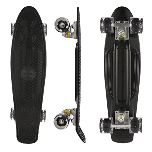 Caroma Skateboards voor kinderen Beginners Meisjes Jongens Tieners Volwassene, Mini Cruiser Skateboard met PU Wielen, 22 Inch Compleet Skateboard met ABEC-7 Lagers, Klein Retro Plastic Skateboard