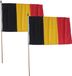 Merkloos / Sans marque Promex Gmbh Grote zwaaivlag België - Set van 2 stuks - 30 x 45 cm - Polyester
