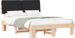 vidaXL Bedframe met gevoerd hoofdeinde, 150 x 200 cm, zwart