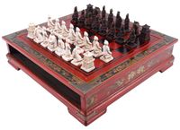 Blocs en bois Jeu d'échecs avec 32 pièces d'échecs et plateau