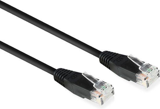 ACT Zwart 0,9 meter U/UTP CAT6 netwerkkabel met RJ45 connectoren AC4000