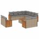 vidaXL 11-delige loungeset polyrotin beige avec coussins