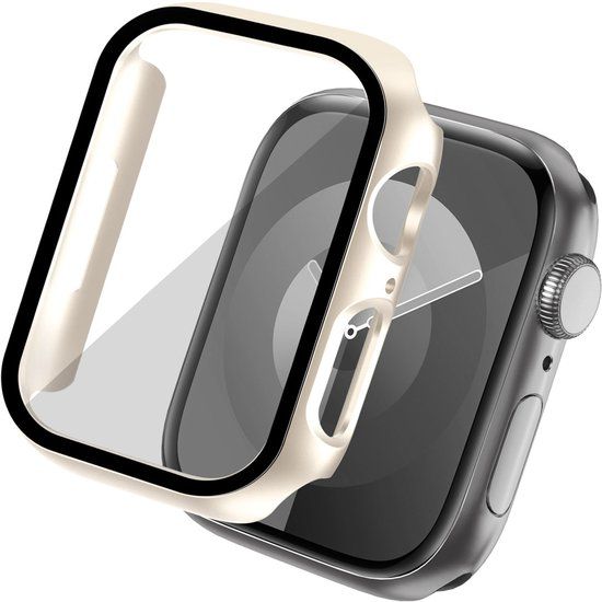 imoshion Screen protector - Geschikt voor Apple Watch 7 / 8 / 9 - 45 mm - Full Cover Hard Case / Beschermend Hoesje - Sterrenlicht
