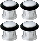 AMIG Deurstopper/deurbuffer - 4x - D22mm - inclusief schroeven - mat rvs