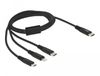 Delock 87149 USB-kabel USB 2.0 1 m USB C naar USB C/micro-USB B/Lightning Zwart
