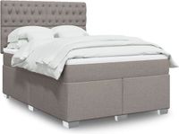 vidaXL Boxspring met matras stof taupe 160x200 cm