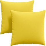 vidaXL - Zitkussens - 2 - st - Stof - Licht - Geel - 60 - x - 60 - cm