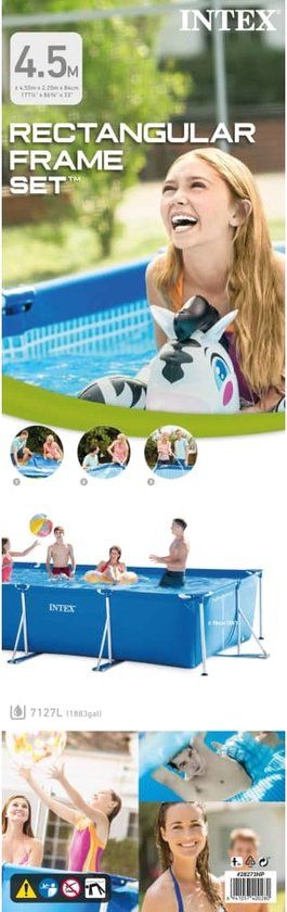 Intex Rectangular Frame Pool 450x220x84 cm - 28273NP