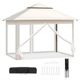 Happiq Pavillon de jardin pliable 300x300x276 cm Beige
