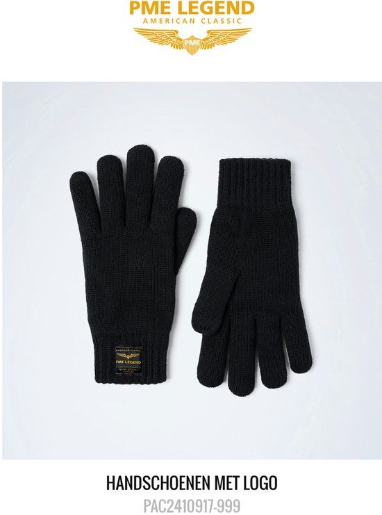 PME Legend Glove Knitted Heren Handschoenen - Zwart - Wol - Maat M/L