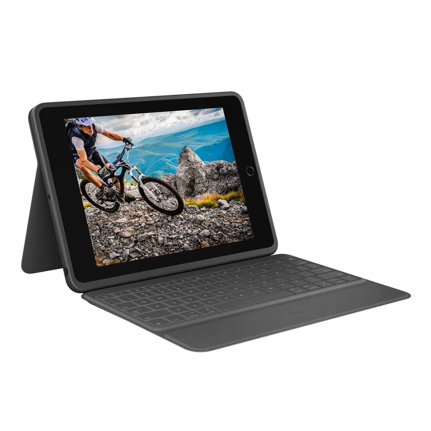 Logitech Rugged Folio - Toetsenbord voor iPad (7e generatie) - AZERTY - Frans - Grafiet