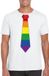 Bellatio Decorations Shoppartners Bv Wit t-shirt met regenboog stropdas heren - LGBT/ Gay pride shirts S