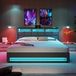 Kein Marken-/Fanartikel Boxspringbed 140x200, met USB-poort, LED-verlichting, metalen lattenbodem, linnen bekleding, tweepersoonsbed, zonder matras.