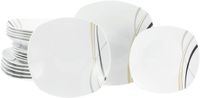 CreaTable, 24031, serie Square City Line, serviesset van 18 stuks voor 6 personen, porseleinen bordenset, vaatwasser- en magnetronbestendig, kwaliteitsproductie