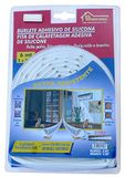 Tochtstopper, BURCASA Tochtstopper, siliconen, 6 m, wit