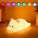 Veilleuse - Chat - Silicone - 7 couleurs - Minuterie 1 et 3 heures